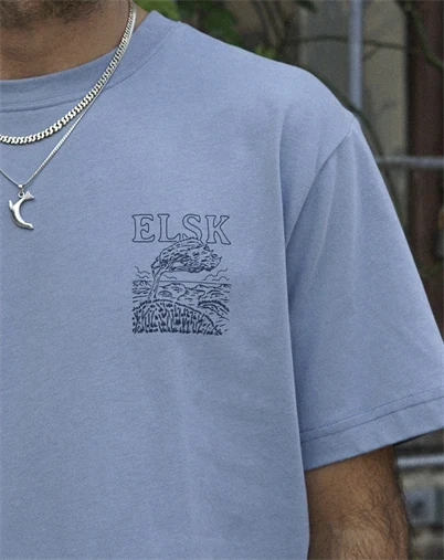 Elsk - Wind Men's Brushed T-Shirt - Dusty Blue 